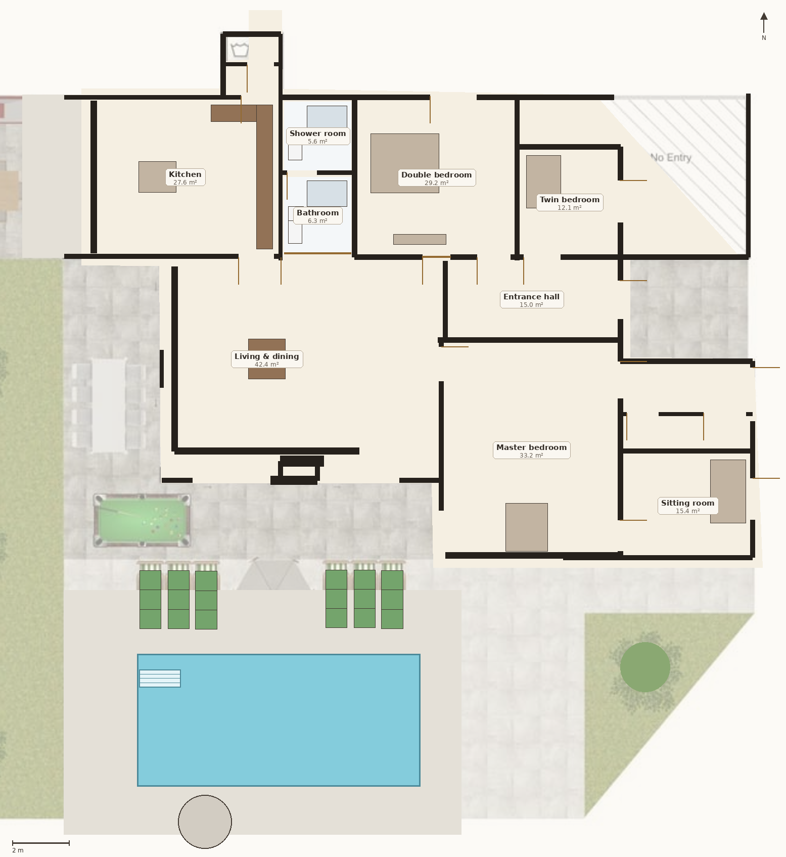 Villa Alcahuey floor plan